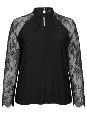 μπλούζα με ημιδιάφανα μανίκια από δαντέλα vero moda