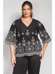 βαμβακερή μπλούζα με boho κεντήματα