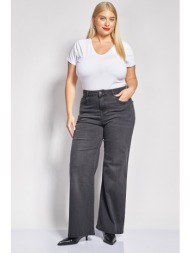 wide-leg τζιν παντελόνι με μεταλλικά τρουκς