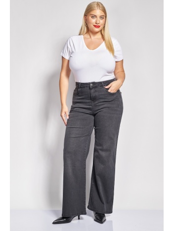 wide-leg τζιν παντελόνι με μεταλλικά τρουκς