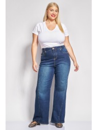 wide-leg τζιν παντελόνι με κάθετες ραφές