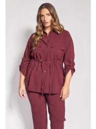 overshirt πουκαμίσα twill με ρυθμιζόμενο κορδόνι