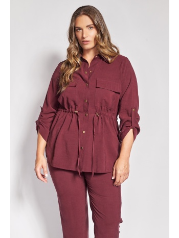 overshirt πουκαμίσα twill με ρυθμιζόμενο κορδόνι