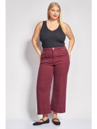τζιν παντελόνι cropped wide leg με νερβίρ μπροστά
