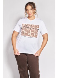 t-shirt βαμβακερό με στάμπα animal print