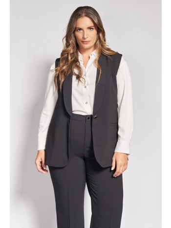 γιλέκο κοστουμιού tailored κρεπ με γιακά με κουμπάκι σμάλτο