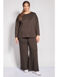 παντελόνι φόρμας wide leg με νερβίρ scuba soft touch