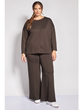 παντελόνι φόρμας wide leg με νερβίρ scuba soft touch