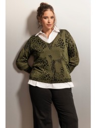 μπλούζα λεπτή πλεκτή lurex με animal print