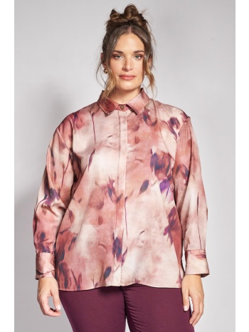 πουκάμισο σατινέ εμπριμέ μς abstract floral print