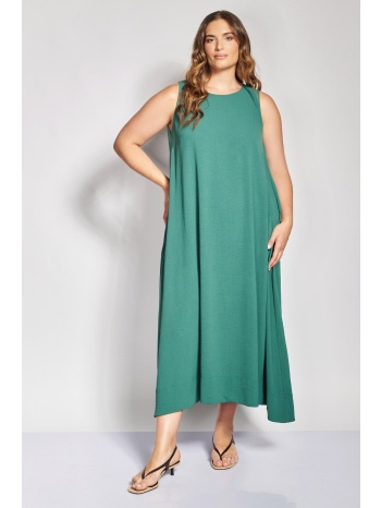 μάξι αμάνικο φόρεμα washed με στρογγυλή λαιμόκοψη - πράσινο σε προσφορά