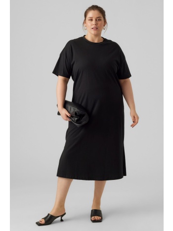 oversized μακρύ φόρεμα t-shirt με πλαϊνά σκισίματα vero
