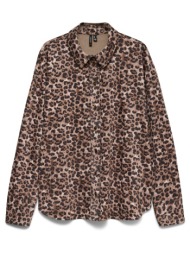 animal print εμπριμέ πουκάμισο vero moda - καφέ
