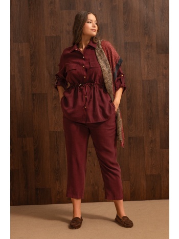 ψηλόμεσο παντελόνι twill - μπορντω