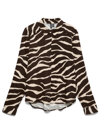 animal print πουκάμισο vero moda - καφέ