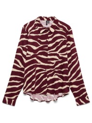 animal print πουκάμισο vero moda - μπορντω