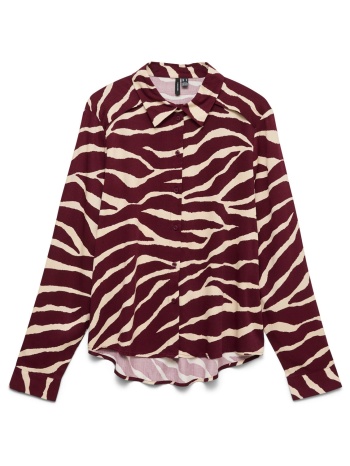 animal print πουκάμισο vero moda - μπορντω