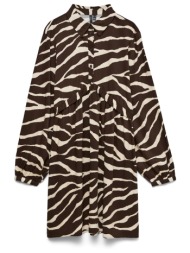 mini εμπριμέ φόρεμα animal print vero moda - καφέ