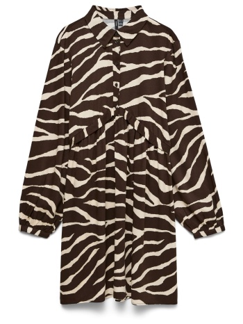 mini εμπριμέ φόρεμα animal print vero moda - καφέ