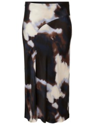midi φούστα εμπριμέ vero moda - καφέ