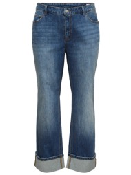 straight-fit τζιν παντελόνι με ρεβέρ vero moda - μπλε