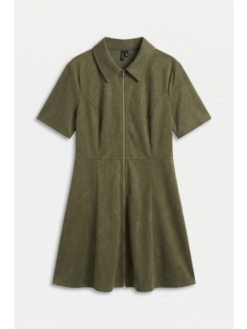 μίνι φόρεμα με φερμουάρ vero moda - χακί