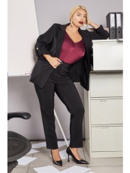 κρεπ παντελόνι slim fit - μαύρο