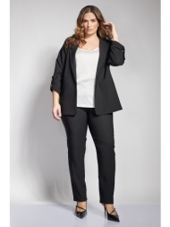 κρεπ παντελόνι slim fit - μαύρο