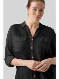 vero moda πουκάμισο με κουμπιά ταρταρούγα - μαύρο