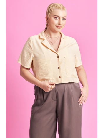 prbt κροπ πουκάμισο όψη λινού σε προσφορά