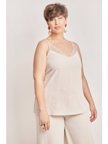 lingerie τοπ washed ανάγλυφο με δαντέλα σε προσφορά