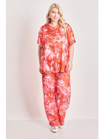 παντελόνα σατέν εμπριμέ abstract floral σε προσφορά