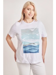 t-shirt βαμβακερό με στάμπα ocean