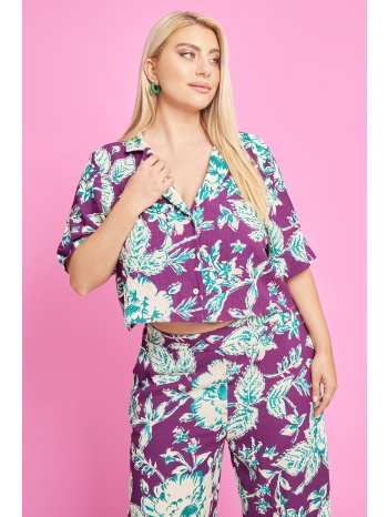 prbt cropped πουκάμισο όψη λινό εμπριμέ φλοράλ σε προσφορά