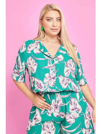 prbt cropped πουκάμισο όψη λινό εμπριμέ φλοράλ σε προσφορά