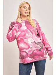 πλεκτή μπλούζα λουπέτο σε abstract print