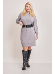 πλεκτό φόρεμα με ανάγλυφο πουά