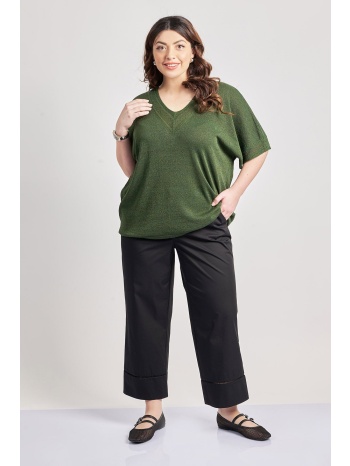 παντελόνι καμπαρντίνα cropped με τρέσα σε προσφορά