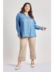 παντελόνι καμπαρντίνα cropped με τρέσα