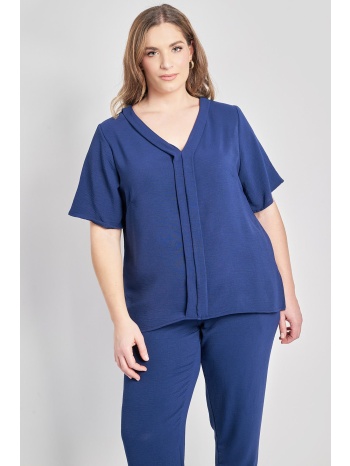 μπλούζα washed με v και πιέτα μπροστά σε προσφορά