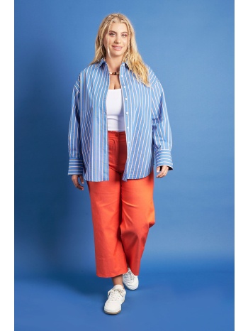 prbt παντελόνι χρωματιστό όψη τζιν cropped wide leg σε προσφορά