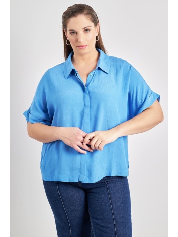 πουκάμισο βισκόζης boxy με ρεβέρ στα μανίκια σε προσφορά