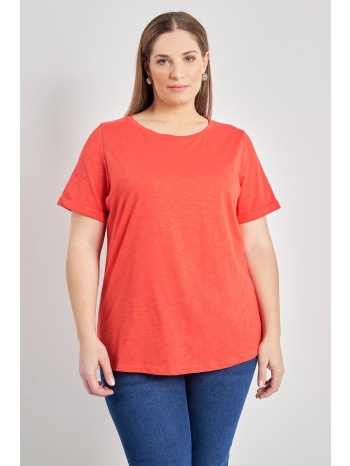 basic βαμβακερή μπλούζα κοντομάνικη με ρεβέρ σε προσφορά