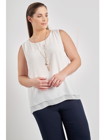 βραδινό αμάνικο τοπ με κολιέ