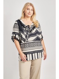 μπλούζα βισκόζη εμπριμέ boho