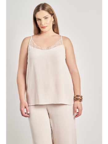 lingerie τοπ washed ανάγλυφο με δαντέλα σε προσφορά