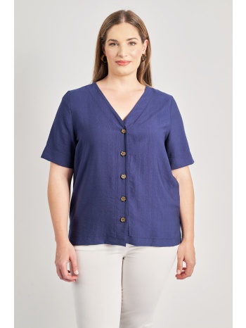 πουκάμισο με κουμπιά ταρταρούγα όψη λινό σε προσφορά