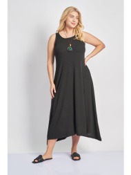 αμάνικο ριπ μακρύ φόρεμα