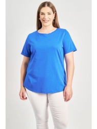 basic βαμβακερή μπλούζα κοντομάνικη με ρεβέρ