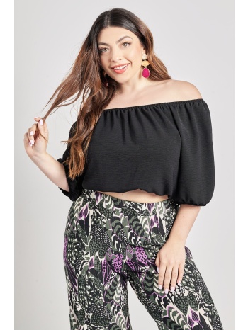 μπλούζα off-shoulder washed ανάγλυφο σε προσφορά